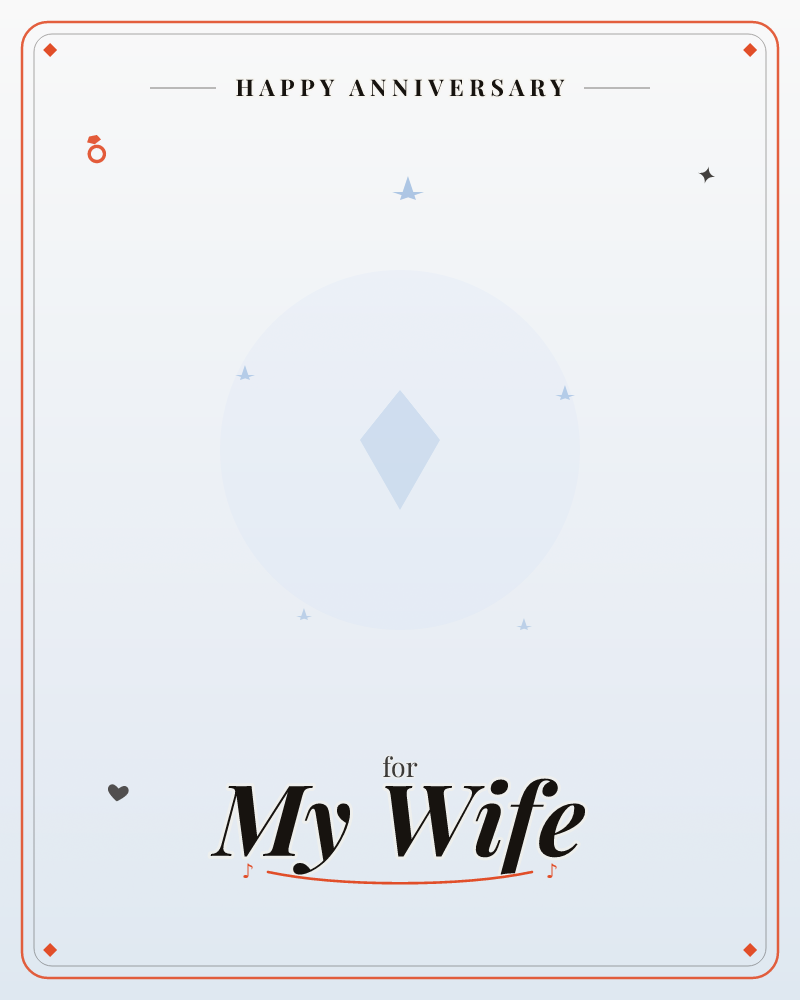 A pale blue diamond sits inside a soft, glowing circle at the centre of a quiet gradient background, a anniversary e-card design by @DittyCityTeam