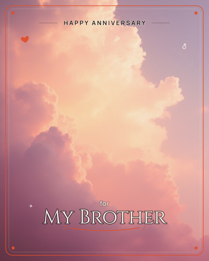 A billowing cumulus cloud fills the frame, lit from within by a warm golden glow that fades into soft lavender at its edges, a anniversary e-card design