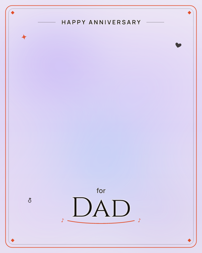 A soft haze of lavender and pale blue melts across the card with no clear shapes, just gentle drifting light, a anniversary e-card design by @DittyCityTeam