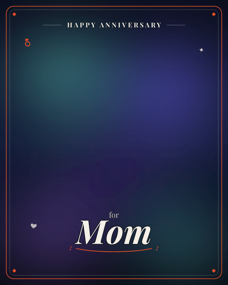 A soft haze of deep indigo and teal drifts across the card like light seen through night fog, with no fixed shape or object to anchor it, a anniversary e-card design by @DittyCityTeam