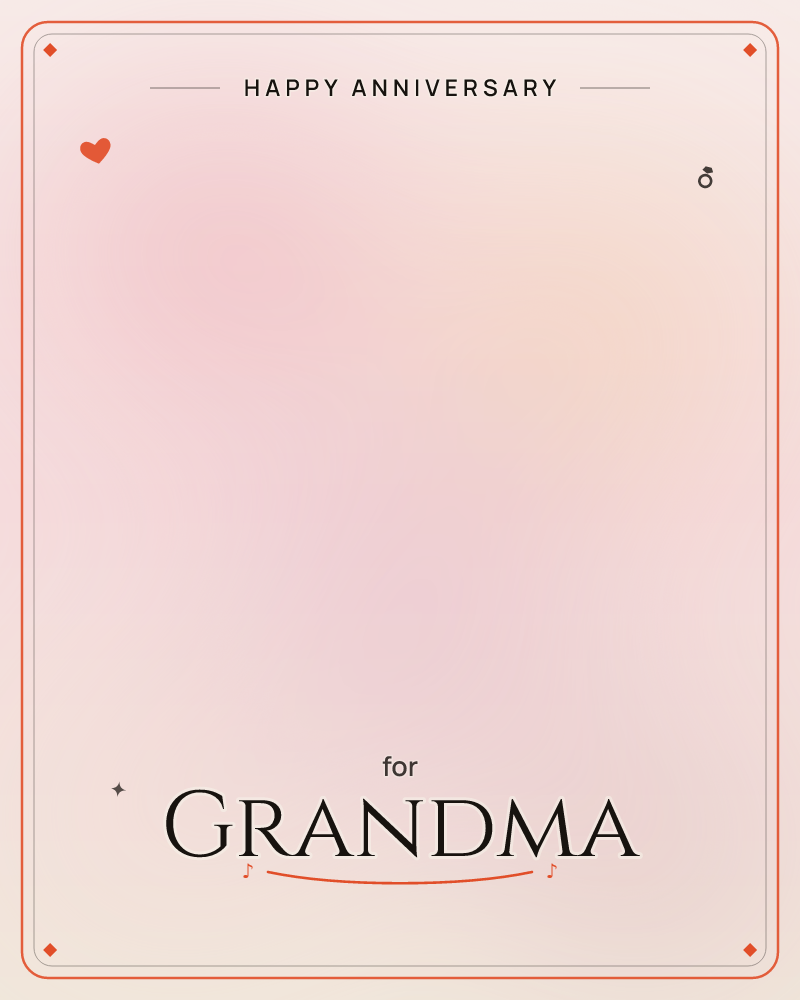 A soft field of blush pink glows at the centre of the card, fading gently into warm grey shadows at the top and bottom edges, a anniversary e-card design by @DittyCityTeam