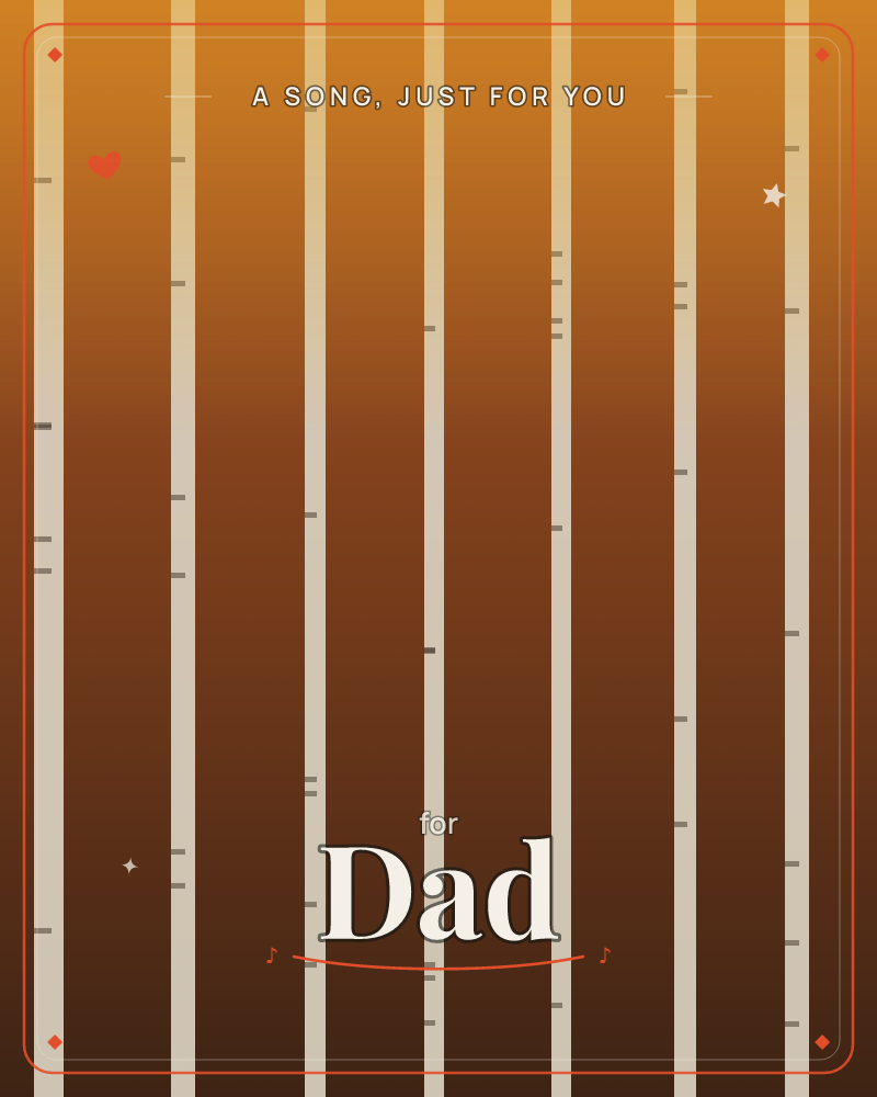 A rhythmic pattern of vertical stripes in warm amber and burnt copper, each fading from dark at the top into glowing orange at the middle and back into…, a any occasion e-card design by @DittyCityTeam
