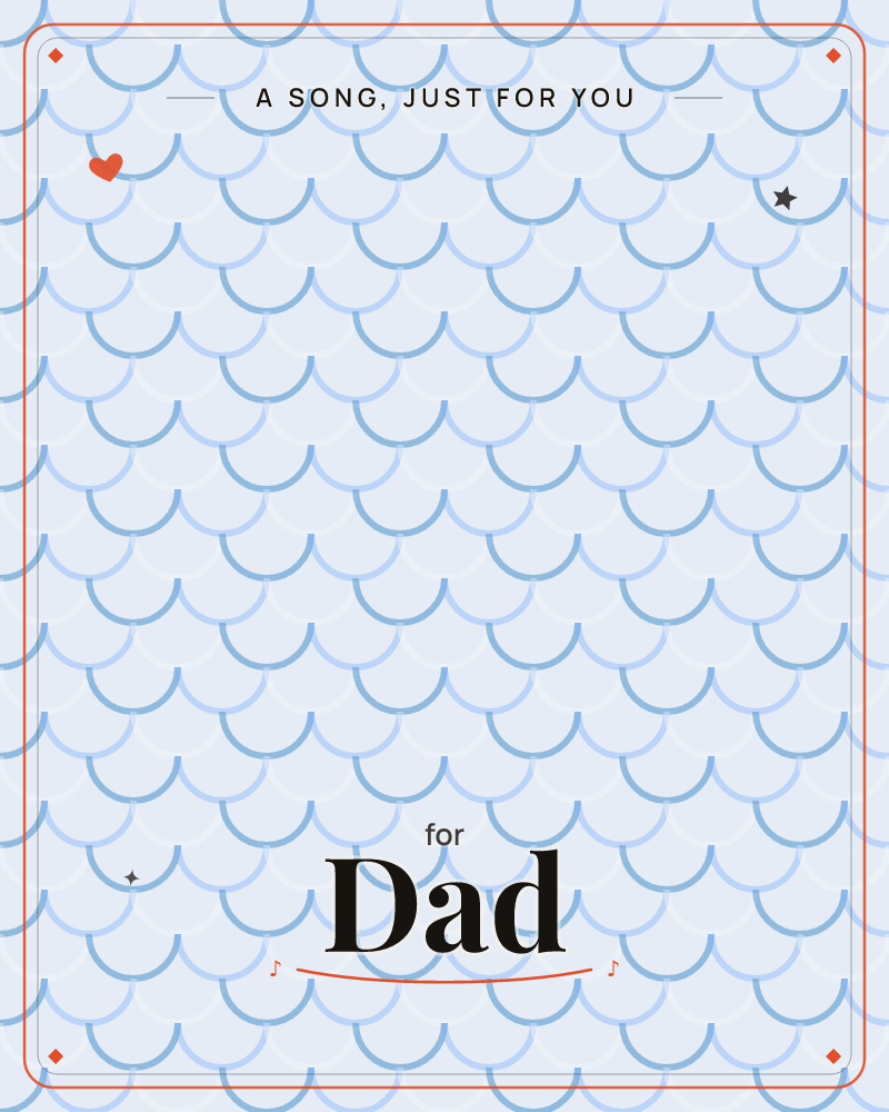 A repeating pattern of overlapping scalloped arcs covers the card like fish scales or rippling water, rendered in soft blue-grey tones, a any occasion e-card design by @DittyCityTeam