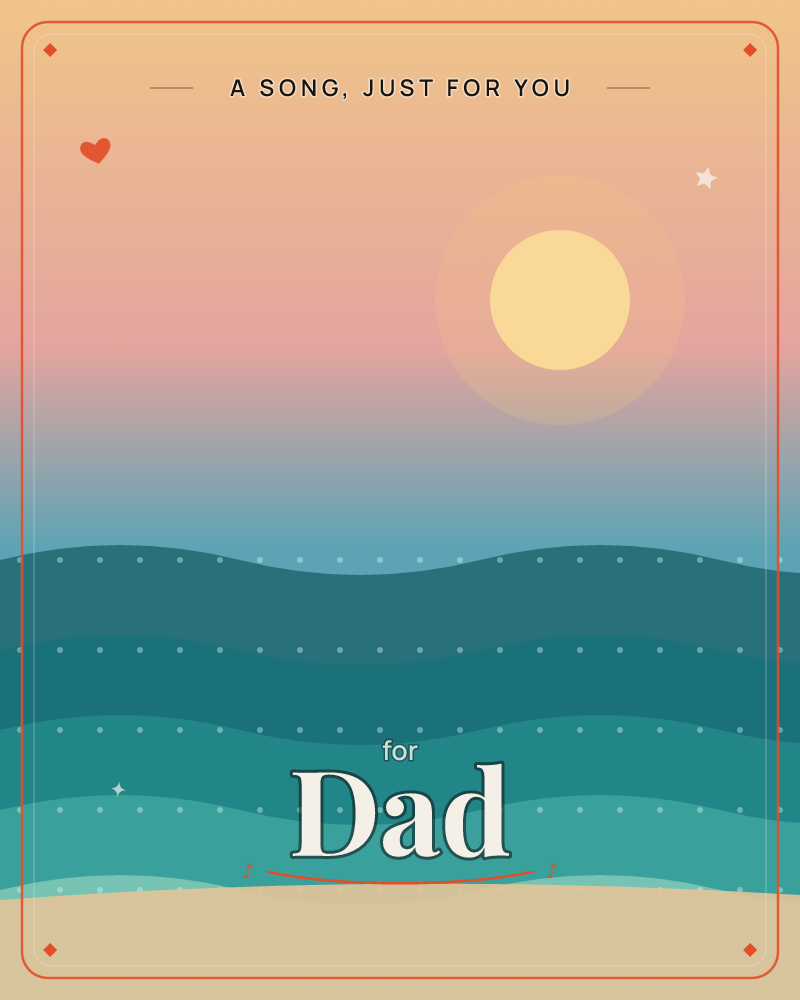 A glowing sun hangs low in a hazy sky that fades from olive-brown at the top through soft pink into teal, a any occasion e-card design by @DittyCityTeam