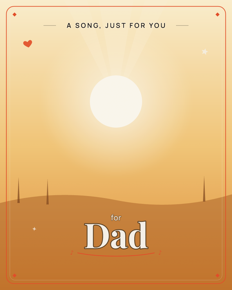 A glowing sun sits low over a rolling desert dune, its rays fanning upward through a haze of amber and gold, a any occasion e-card design by @DittyCityTeam