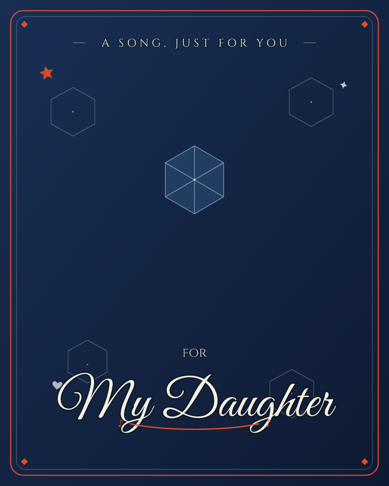 A deep midnight-blue background glows softly at its centre, scattered with faint hexagon outlines like distant stars or snowflakes caught in geometric…, a any occasion e-card design by @DittyCityTeam