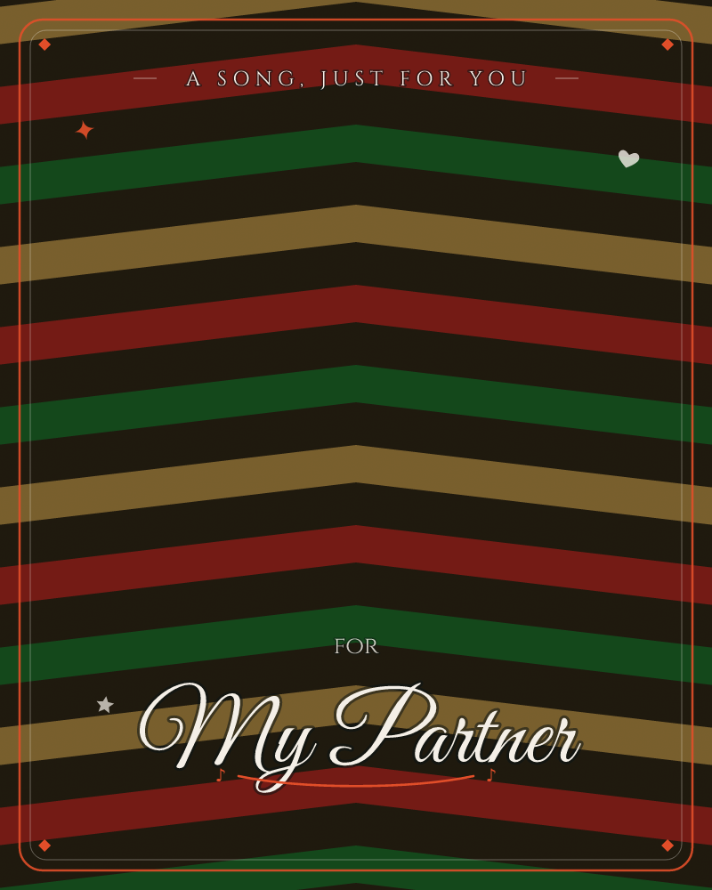 A repeating chevron pattern marches down the card in muted gold, deep red, and forest green bands, each stripe folding to a soft peak against a…, a any occasion e-card design by @DittyCityTeam
