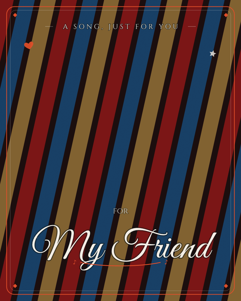 The card is filled edge to edge with bold diagonal stripes in a repeating rhythm of blue, red, and mustard gold, each band edged in deep shadowy black, a any occasion e-card design by @DittyCityTeam