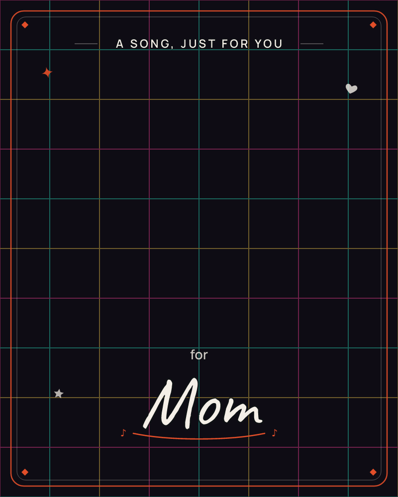 A dark, near-black background is overlaid with a fine grid of thin lines, each one glowing faintly in a different colour, teal, mustard, magenta and…, a any occasion e-card design by @DittyCityTeam
