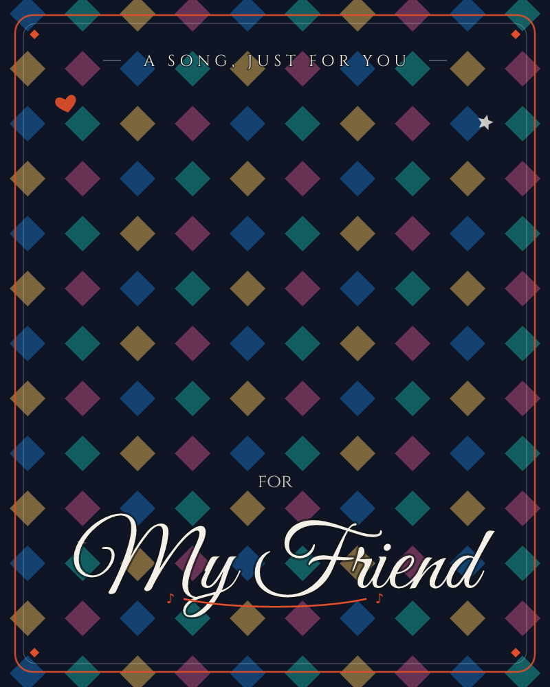 A repeating diamond pattern of jewel-toned diamonds, teal, mustard gold, deep pink, and blue, marches in neat rows across a dark navy background, a any occasion e-card design by @DittyCityTeam