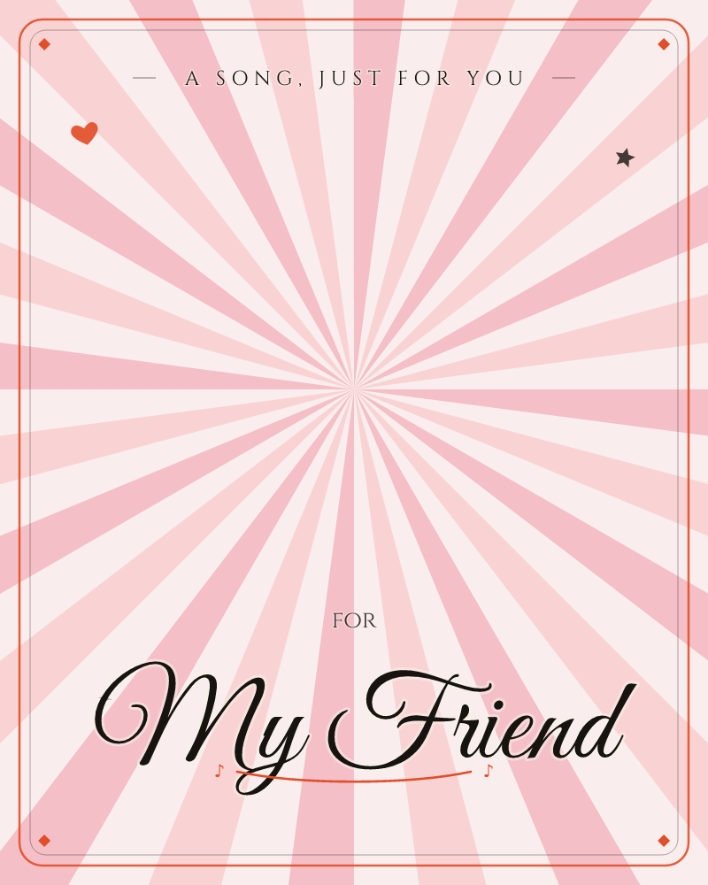 A radiating sunburst of pink and cream stripes fans out from a single point at the centre, the tones fading softly into greyish mauve at the corners, a any occasion e-card design by @DittyCityTeam
