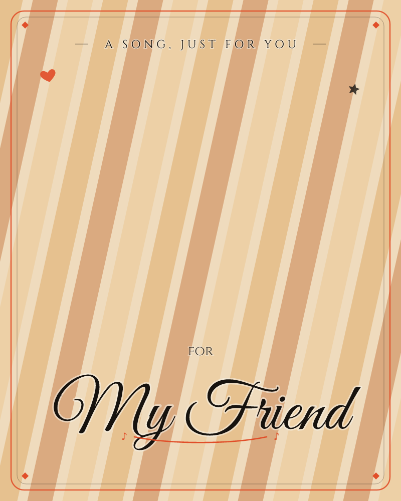 A diagonal stripe pattern in warm caramel, tan, and cream tones sweeps across the card with a soft glowing highlight at the center, as if lit from within, a any occasion e-card design by @DittyCityTeam
