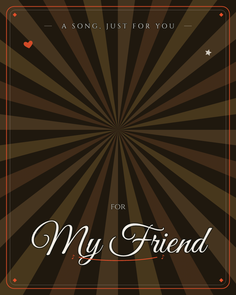 A radiating starburst of alternating dark and amber-brown rays converges to a single point at the centre of the card, fading into near-black at the…, a any occasion e-card design by @DittyCityTeam