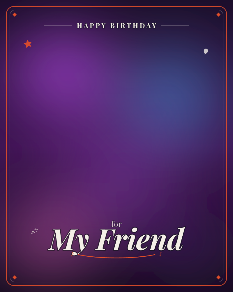 An abstract wash of colour drifts across the card, with a magenta glow on the left melting into a cooler blue haze on the right, all set against deep…, a birthday e-card design by @DittyCityTeam