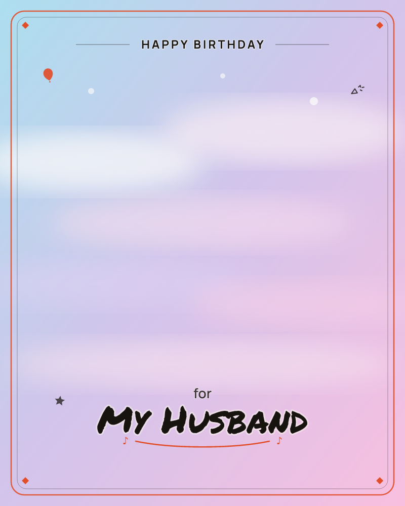 A soft, abstract wash of colour fades from dusty blue at the top corner through pale lavender to a warm rose-mauve at the base, with faint horizontal…, a birthday e-card design by @DittyCityTeam