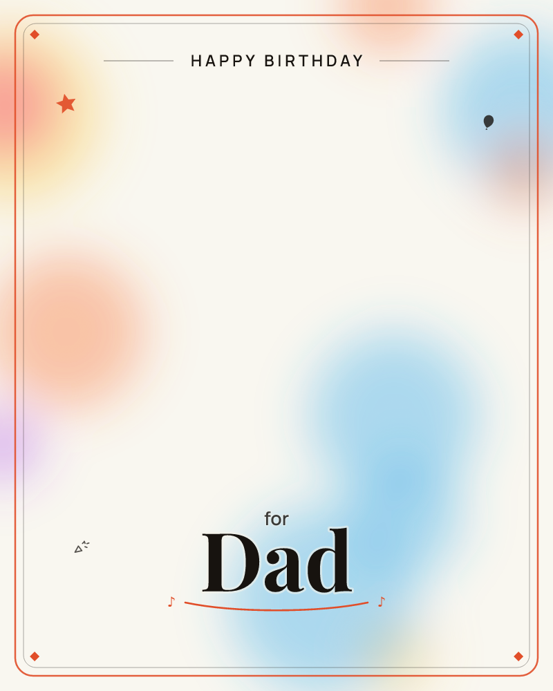 A soft blur of overlapping circles floats across a pale, luminous background, coral, sky blue, and warm yellow blending into one another like light…, a birthday e-card design by @DittyCityTeam