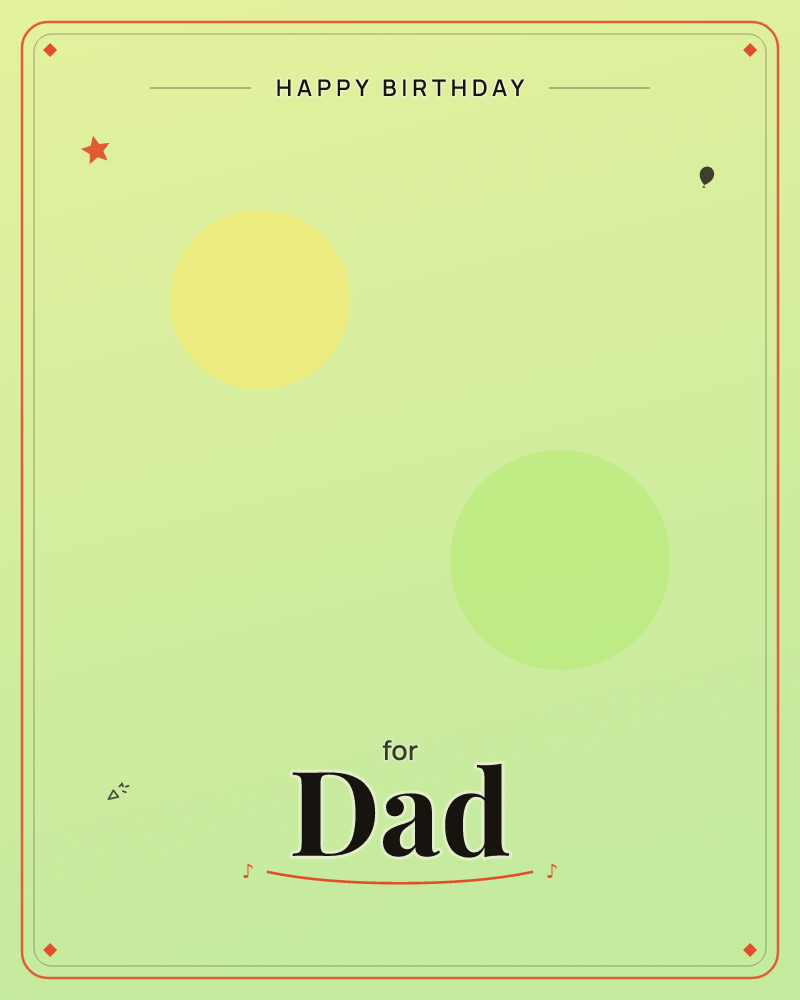 A soft field of pale green fades from a shadowed olive edge at top and bottom into a bright glowing centre, a birthday e-card design by @DittyCityTeam