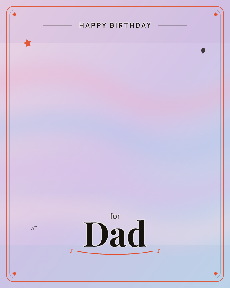 A soft wash of dawn-like colour drifts across the page, with dusky mauve fading into pale pink and powder blue before settling into a muted grey band…, a birthday e-card design by @DittyCityTeam
