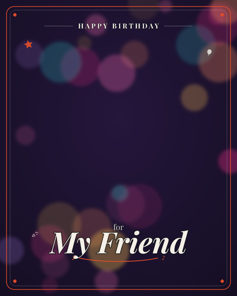 A deep purple-black background glows softly with overlapping blurred circles of colour, clustered loosely in the upper left and lower corners while the…, a birthday e-card design by @DittyCityTeam