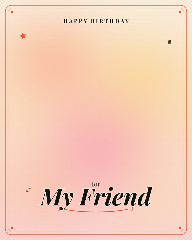 A soft wash of blurred colour fills the frame like a gentle sunrise seen through frosted glass, warm peach and gold pooling into a blush pink glow at…, a birthday e-card design by @DittyCityTeam