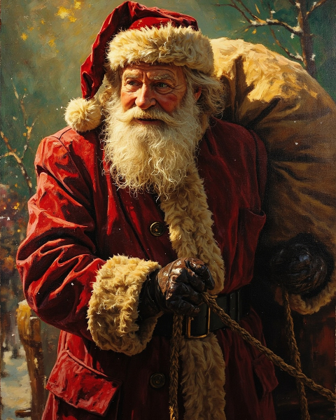 Father Christmass Sleigh Christmas e-card design