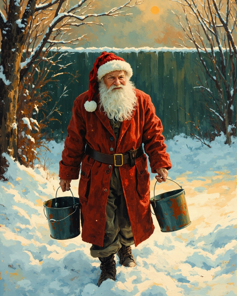 Santas Snowy Errand Christmas e-card design