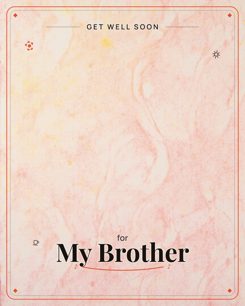 An abstract wash of pale pink and warm gold marbles across the page, with soft cream veins swirling through like water folding into itself, a getwell e-card design