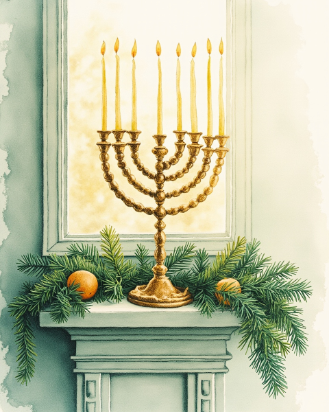 Hanukkah e-card design