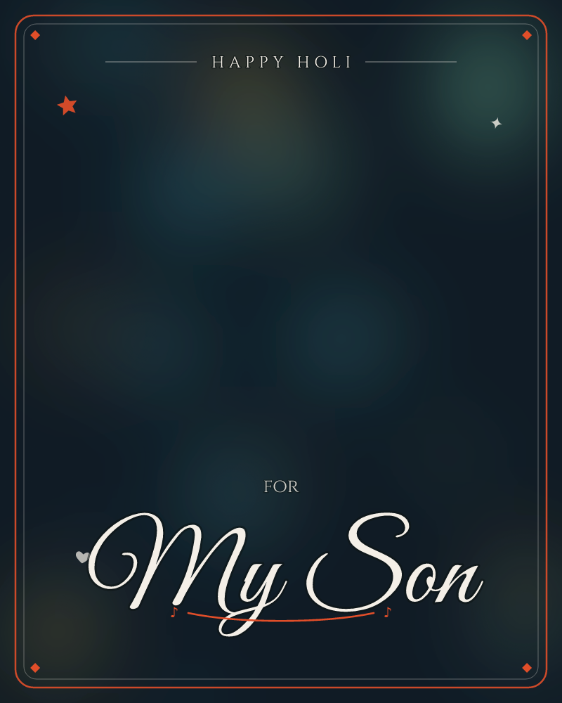 A deep, softly blurred night scene where hazy pools of teal, amber and pale blue light float against near-black darkness, like distant lanterns or…, a holi e-card design by @DittyCityTeam