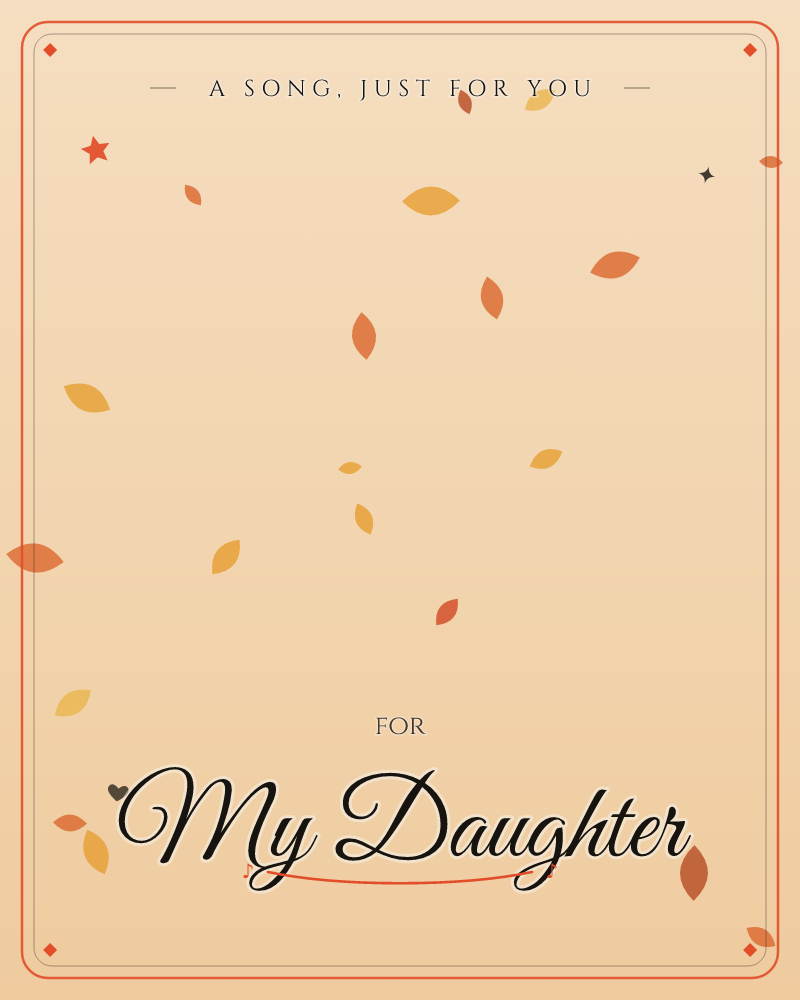 A warm, gently vignetted background in cream and taupe is scattered with small autumn leaves in orange and gold, drifting loosely across the page as if…, a just because e-card design by @DittyCityTeam