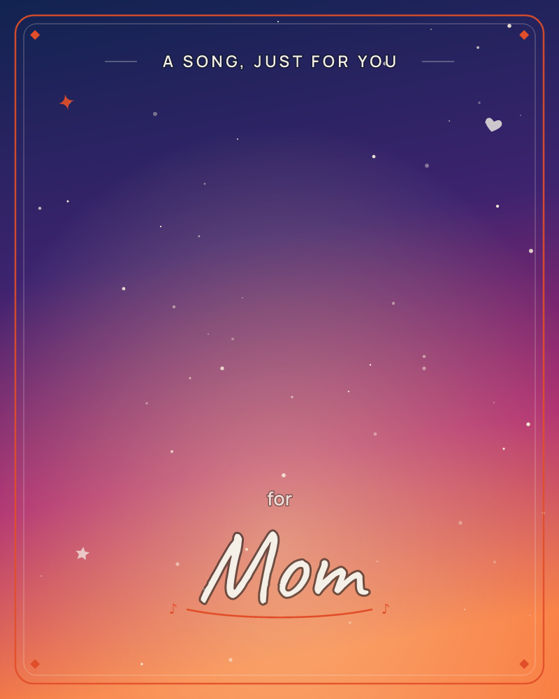 A twilight sky glows in a soft gradient from deep navy at the top through violet and magenta down to a warm dusty rose near the horizon, scattered with…, a just because e-card design by @DittyCityTeam