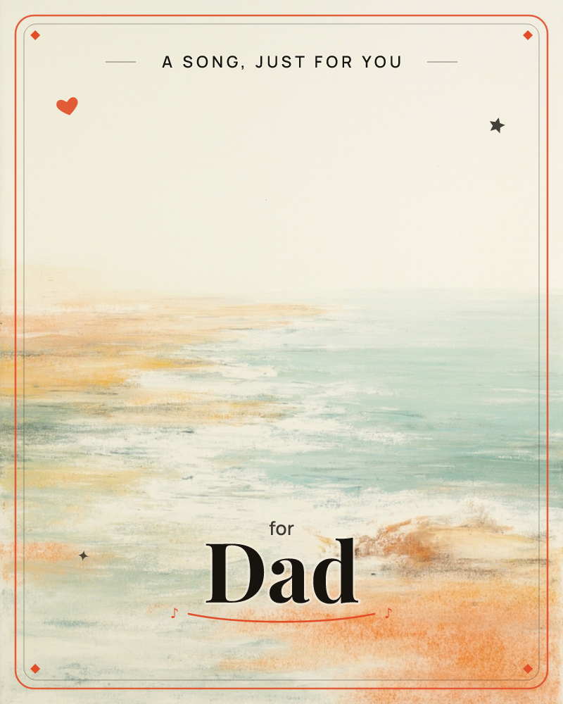 A soft, abstracted shoreline stretches across the page where pale teal sea meets a sandy edge in loose, chalky strokes, a just because e-card design