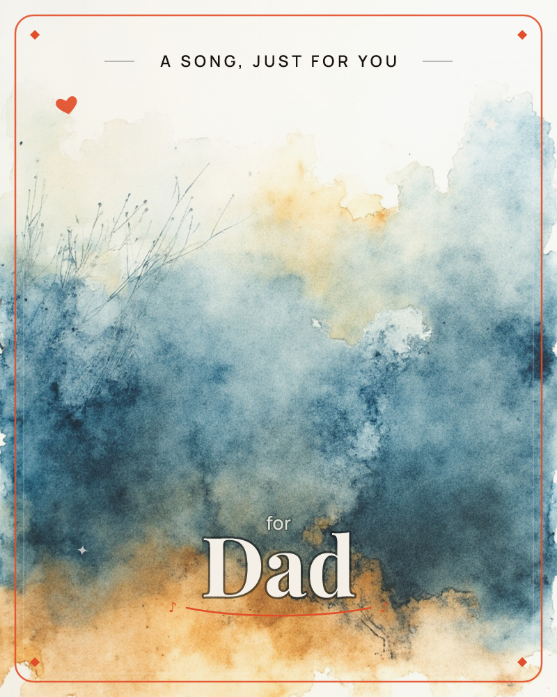 An abstract wash of deep indigo and slate blue blooms across the page like fog rolling over water, with a warm amber glow breaking through near the top, a just because e-card design