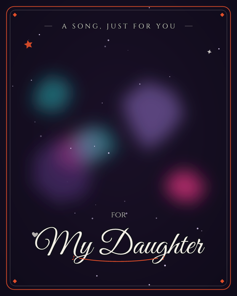 A deep night sky glows with soft blurred orbs of teal, violet and magenta, like distant nebulae drifting among scattered pinprick stars, a just because e-card design by @DittyCityTeam