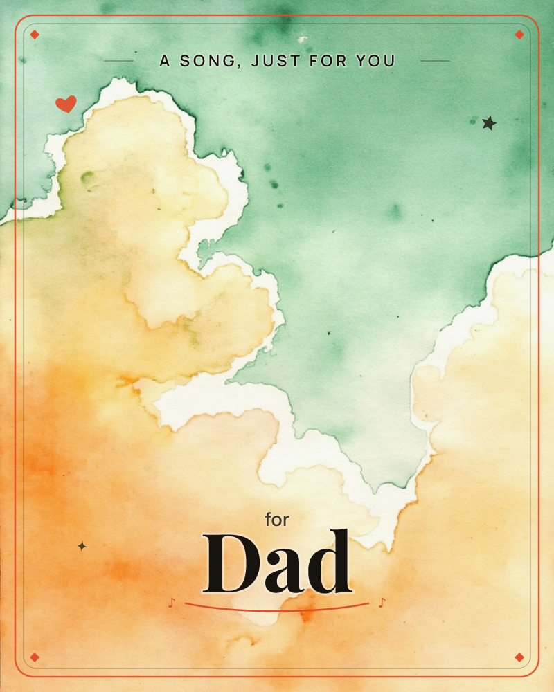 An abstract watercolour wash fills the page with billowing cloud-like shapes, where warm amber and orange tones pool along the bottom and left edge…, a just because e-card design