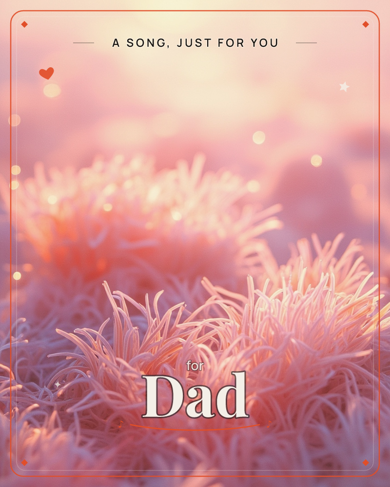 A close-up of frost-tipped grass or moss glowing in soft pink and gold light, with tiny sparkling highlights scattered through the haze like drifting…, a just because e-card design