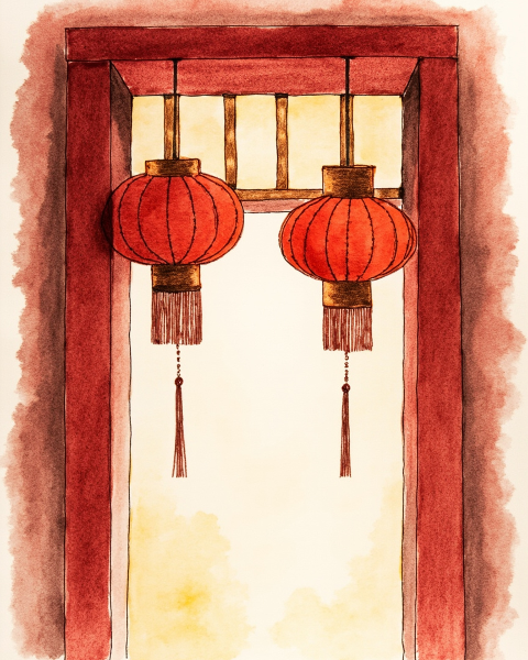 Lunar new year e-card design