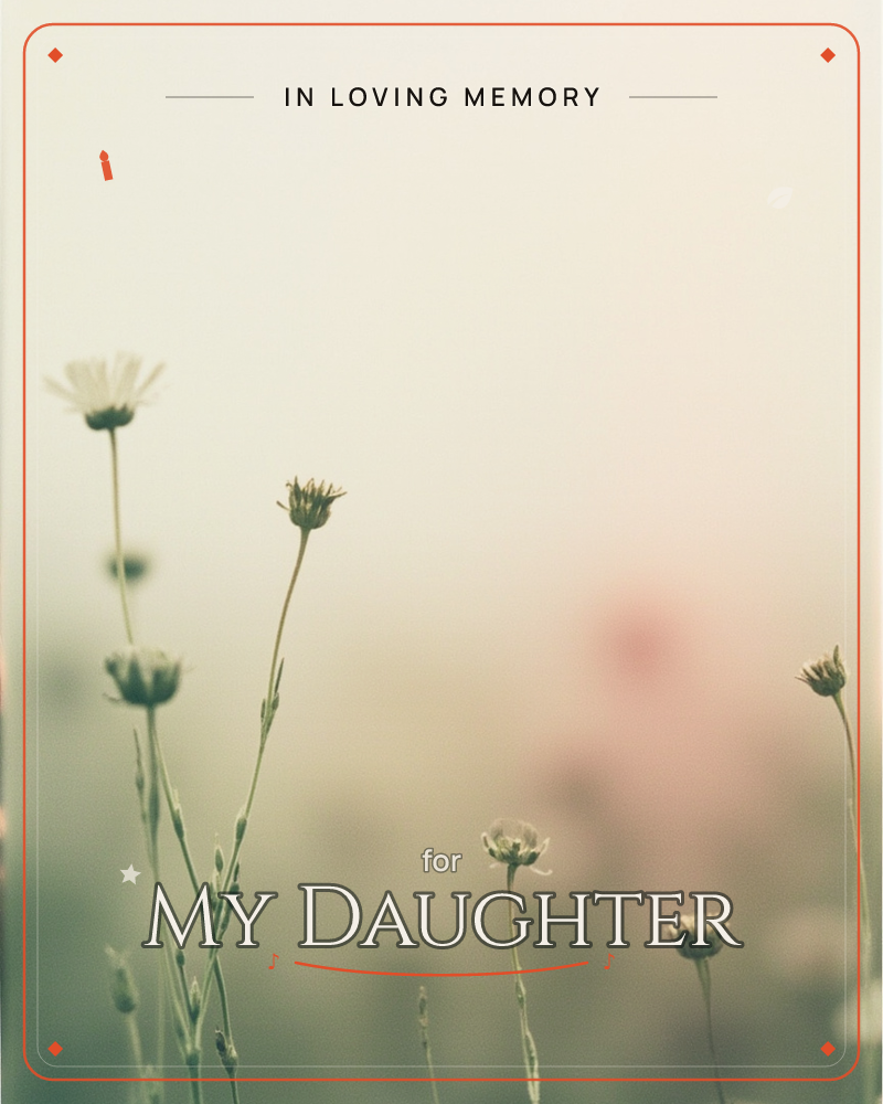 A hazy photograph of slender wildflower stems rising against a softly blurred field, their pale petals catching a fading light, a memory e-card design