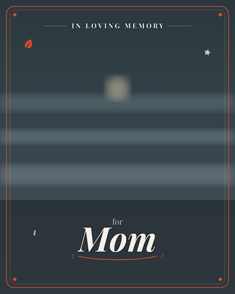 A deep slate-blue background sits mostly empty, holding a small golden emblem near the top and a few soft horizontal bands of lighter blue-grey below…, a memory e-card design by @DittyCityTeam