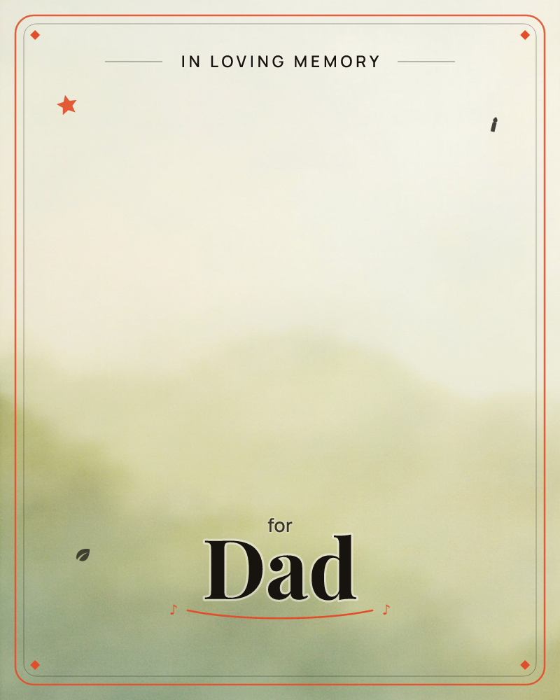 A soft, hazy landscape of rolling hills fades into a pale, misty sky, a memory e-card design