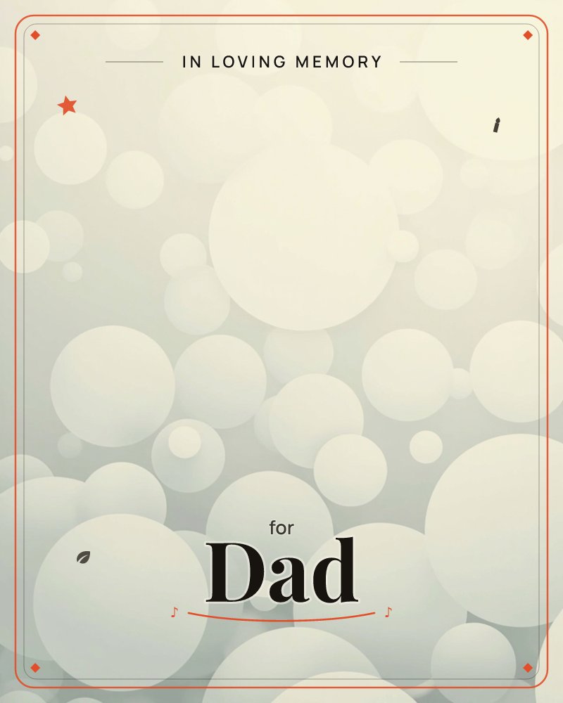 A soft field of overlapping cream and pale sage circles drifts across the page like bubbles caught mid-float, a memory e-card design