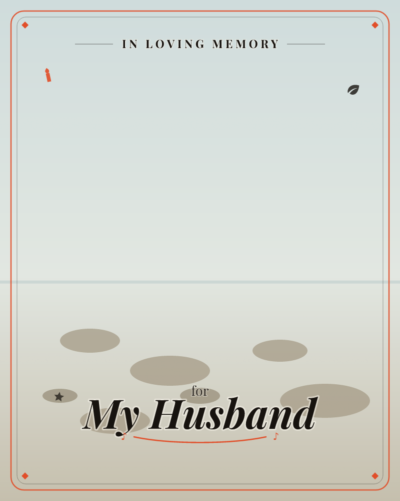 A minimal, misty landscape shows a pale horizon line dividing a soft grey sky from a muted taupe ground scattered with rounded stone-like shapes, a memory e-card design by @DittyCityTeam