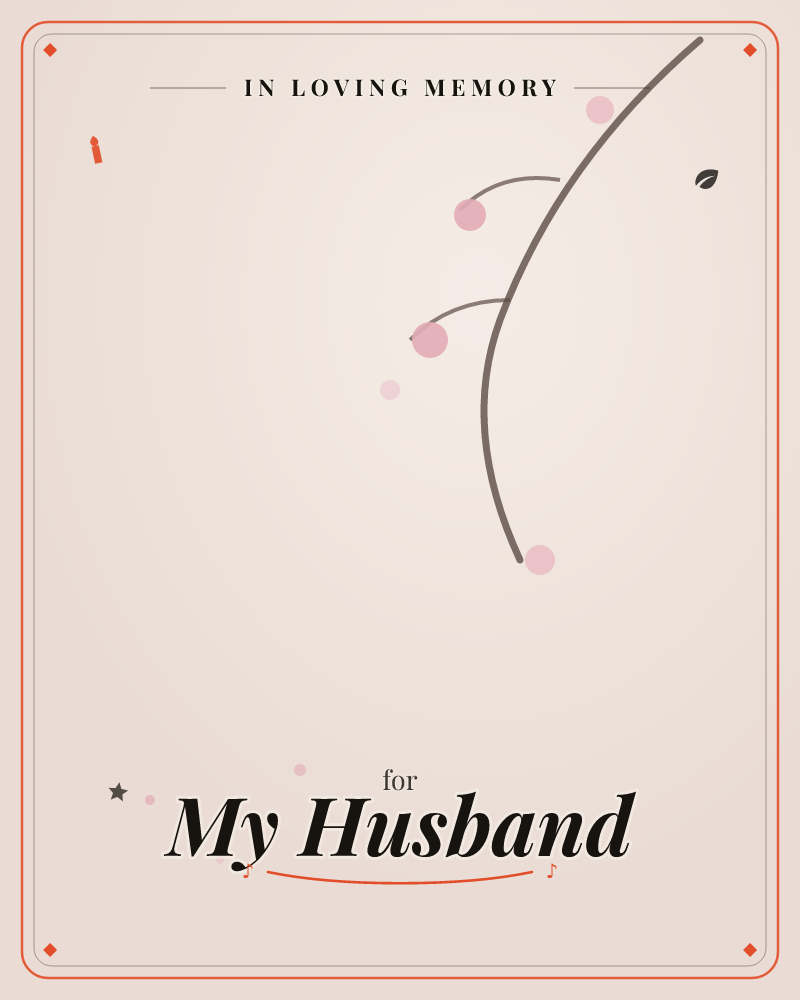 A slender curved branch arcs down the right side of a soft blush-toned card, dotted with round pink berries of varying sizes, a memory e-card design by @DittyCityTeam