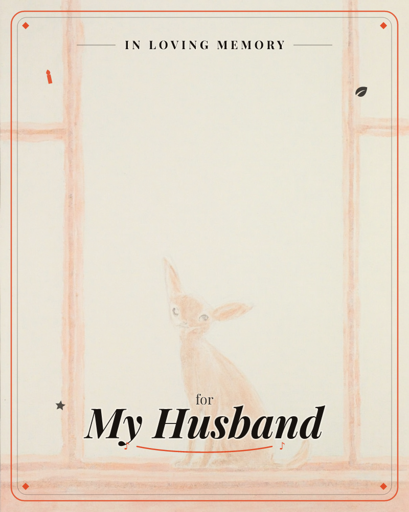 A single hare sits upright on a pale windowsill, ears tall and alert, painted in soft blush and cream tones against a nearly bare, faintly gridded…, a memory e-card design