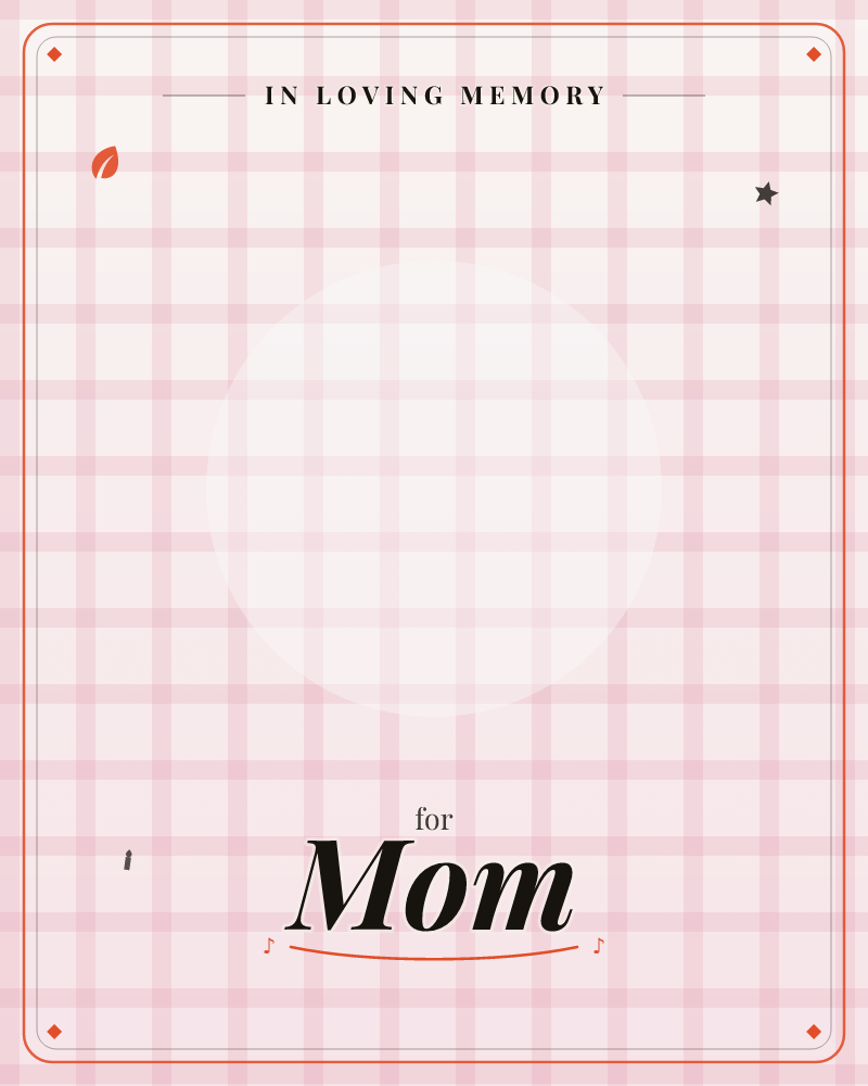 A soft pink gingham pattern fills the page, faded to a gentle glow at the centre where a pale circle sits like a spotlight, a memory e-card design by @DittyCityTeam