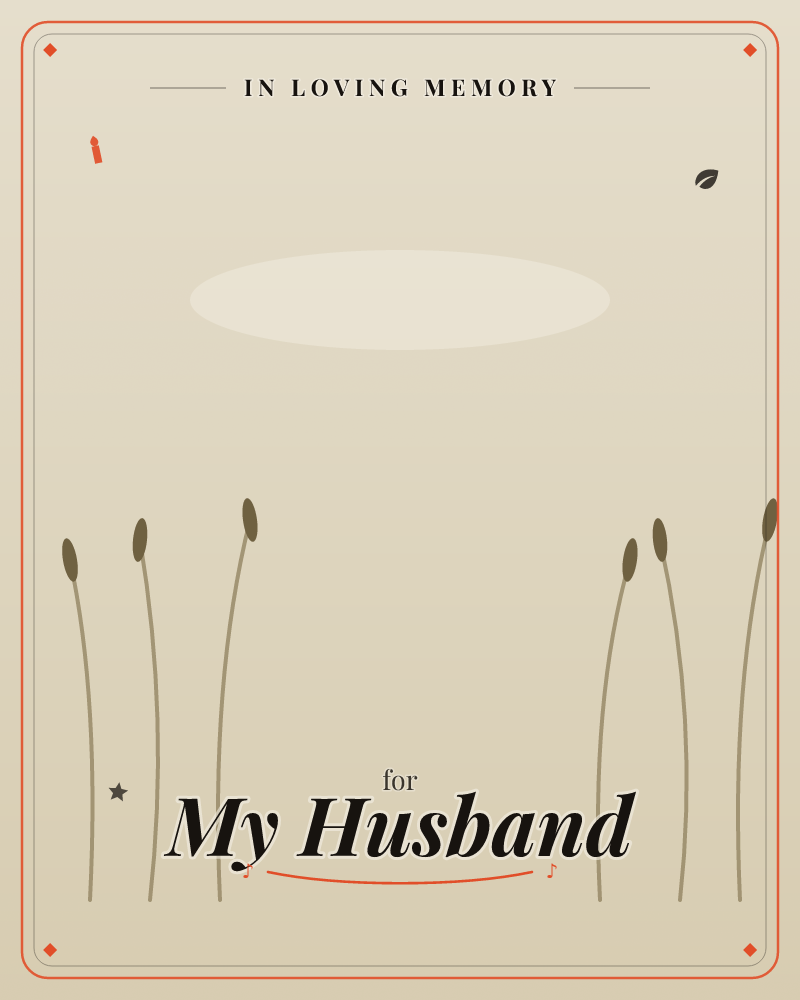 A pale, misty backdrop holds a soft glowing oval like a hazy moon or sun above two clusters of slender reed-like stems with rounded seed heads, a memory e-card design by @DittyCityTeam