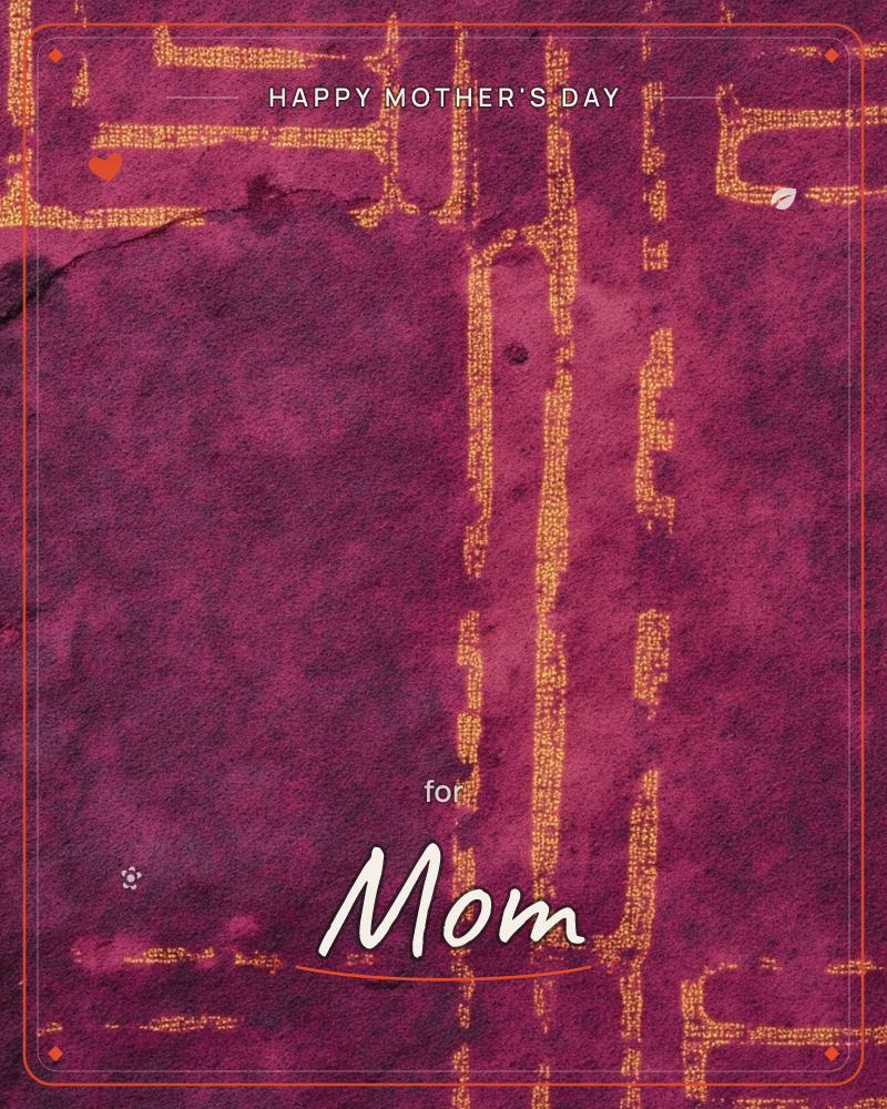 A close-up of richly textured deep magenta paper, its surface mottled and torn slightly at one edge, crossed by irregular golden lines that resemble…, a mothersday e-card design