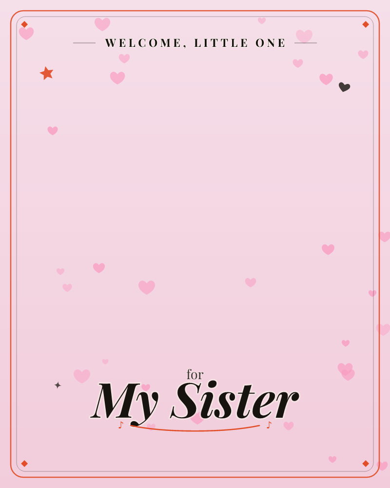 A soft pink backdrop glows brighter at its centre and deepens to a dusky mauve around the edges, scattered all over with small pink heart shapes of…, a new baby e-card design by @DittyCityTeam
