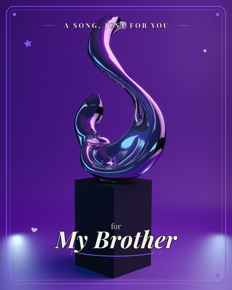 A glossy, flame-like sculpture in glass or liquid metal curls upward on a dark plinth, its surface catching pinks and icy blues against a deep violet…, a other e-card design
