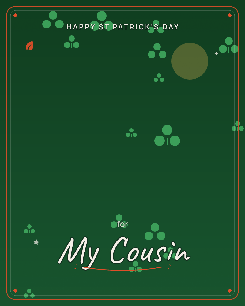 Golden moon rising over a field of shamrocks glowing in deep emerald midnight, a st patrick's day e-card design by @DittyCityTeam